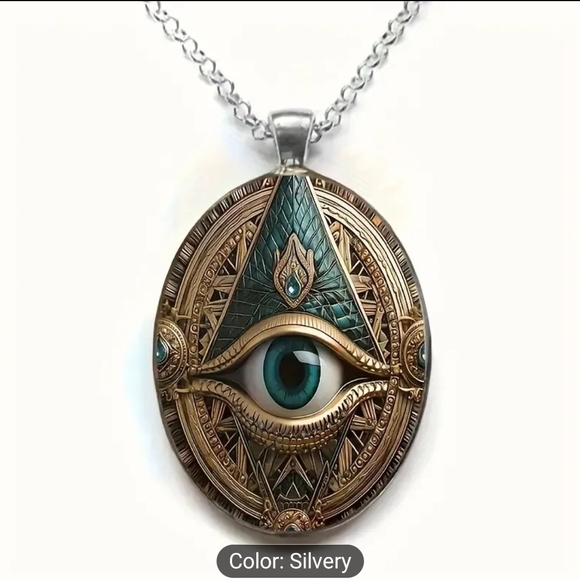 None Jewelry - Mystic Eye Pendant Necklace in Gold and Silver